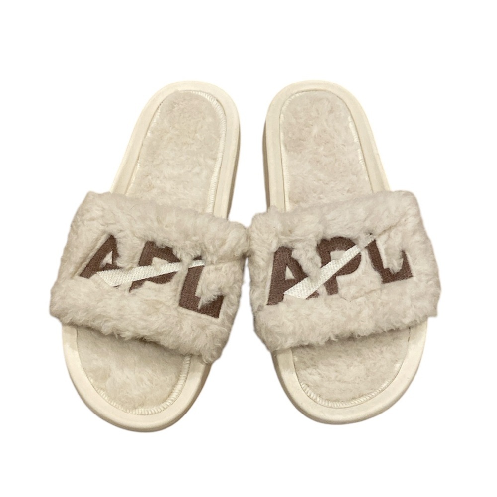 Apl Shearling Slip On Slide Sandals Size 10 - image 1